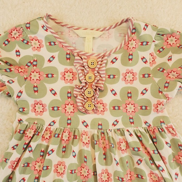 Matilda Jane Green and Pink Floral Kids Blouse - Picture 2 of 7